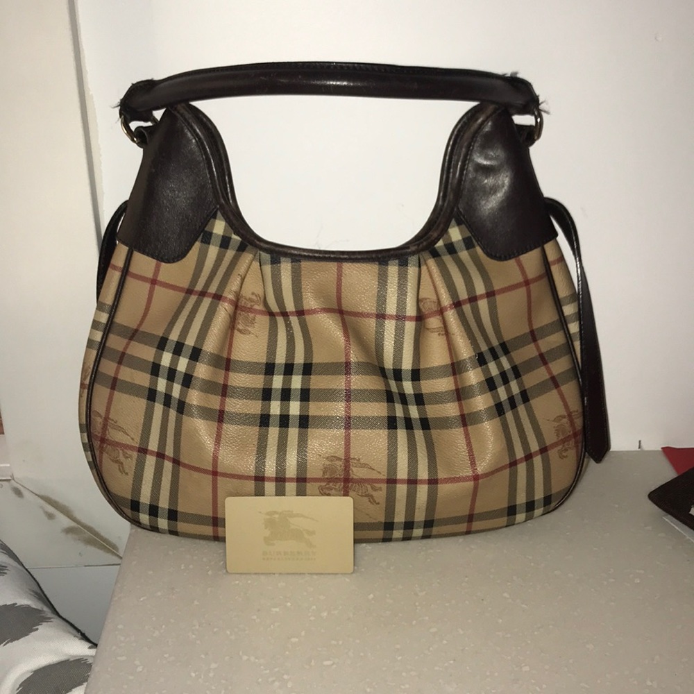 Burberry Haymarket Hobo Purse